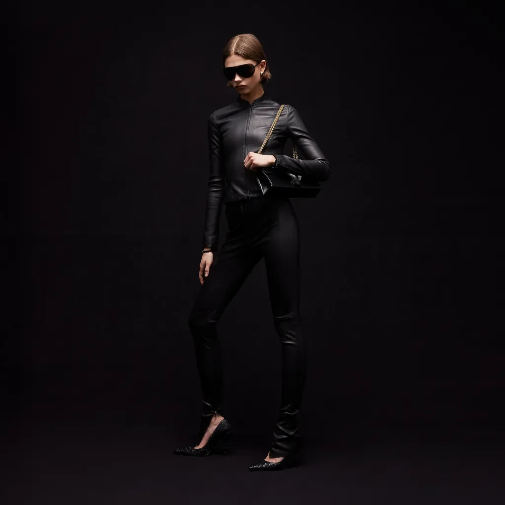 Light Stretch Leather Skinny Pants