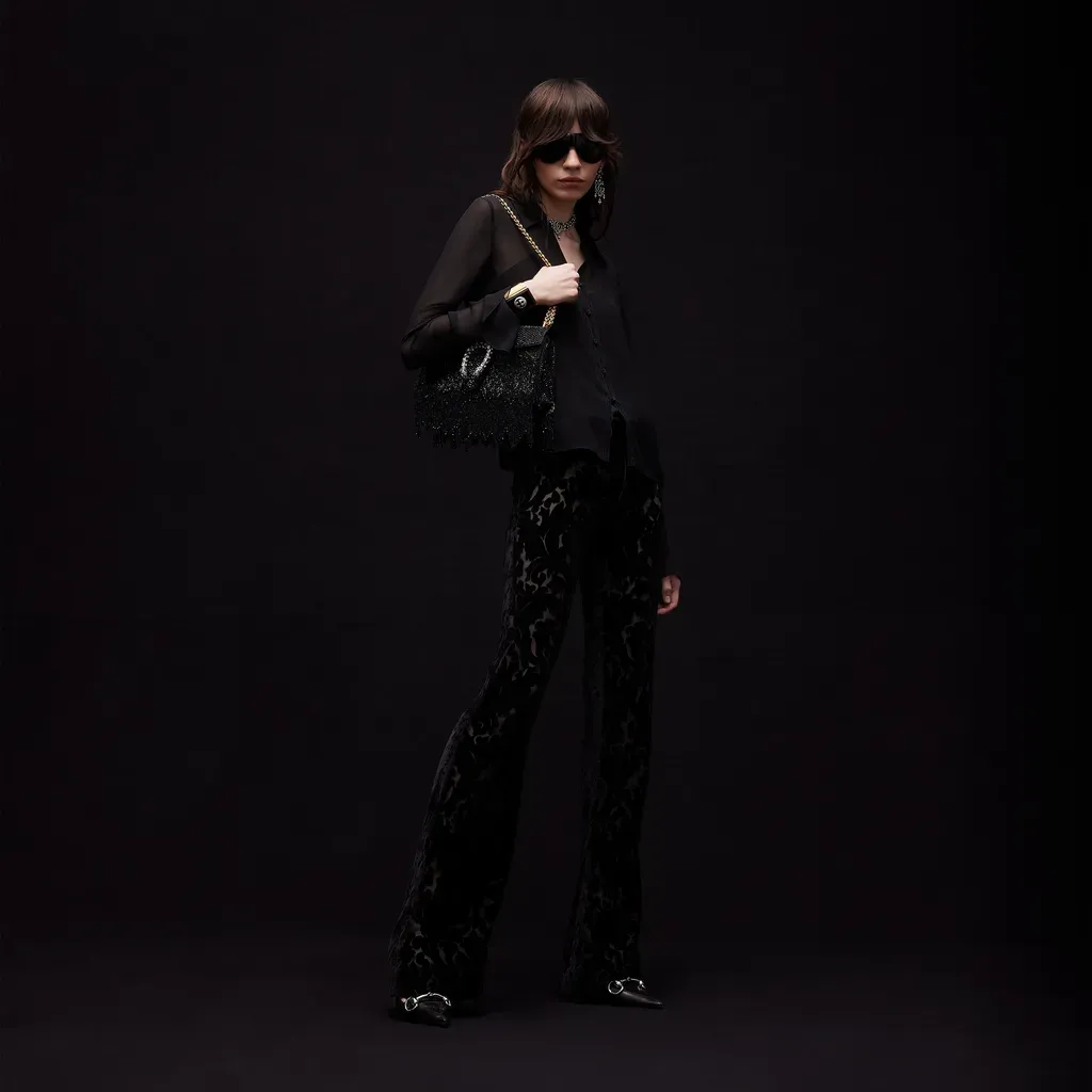 Floral Devoré Velour Pants