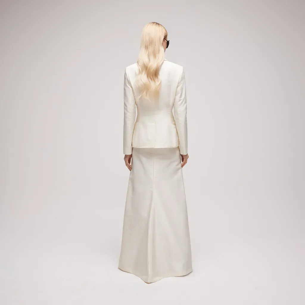 Fine Silk Faille Long Skirt