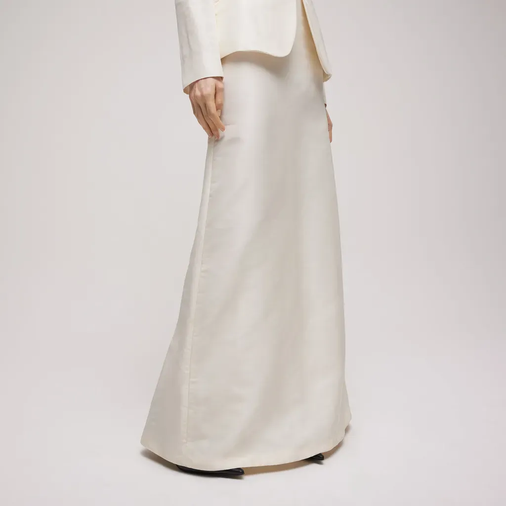 Fine Silk Faille Long Skirt
