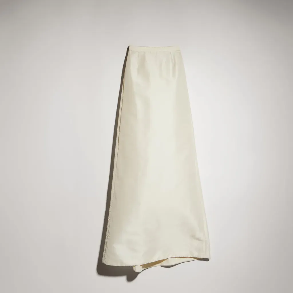 Fine Silk Faille Long Skirt