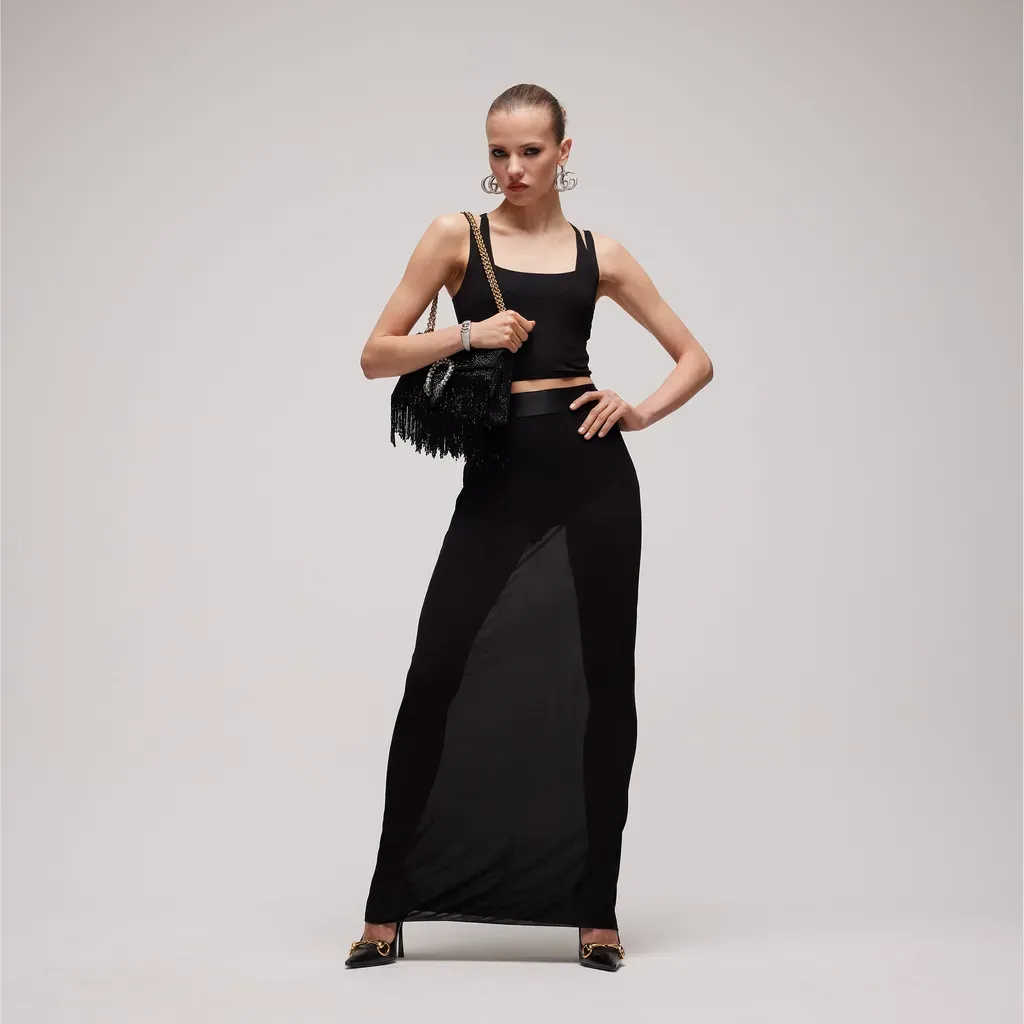 Viscose CrÊPe Jersey Long Skirt