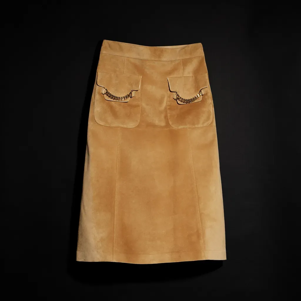 Suede Skirt With Chain Detail