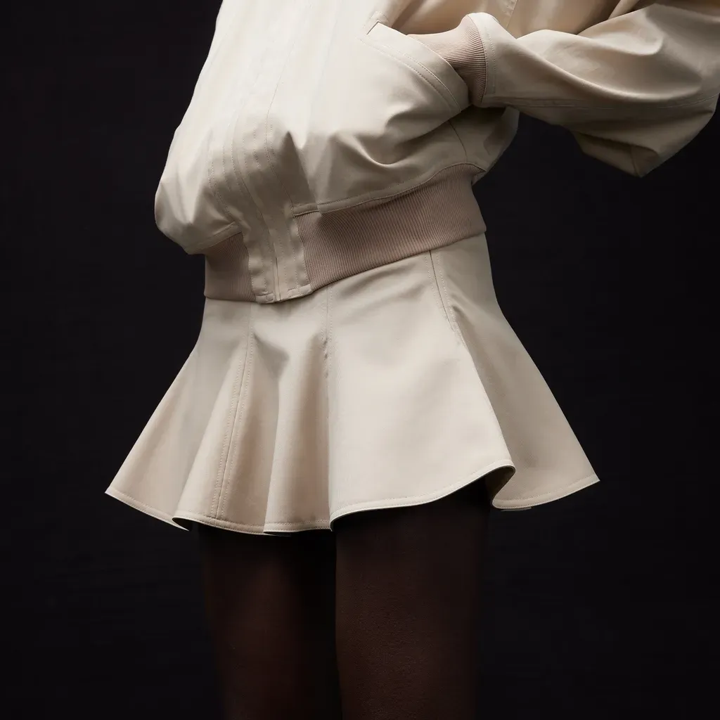 Silk Poplin Flounced Skirt