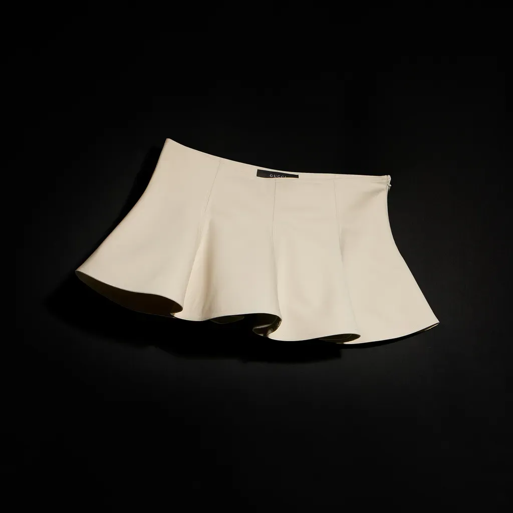 Silk Poplin Flounced Skirt
