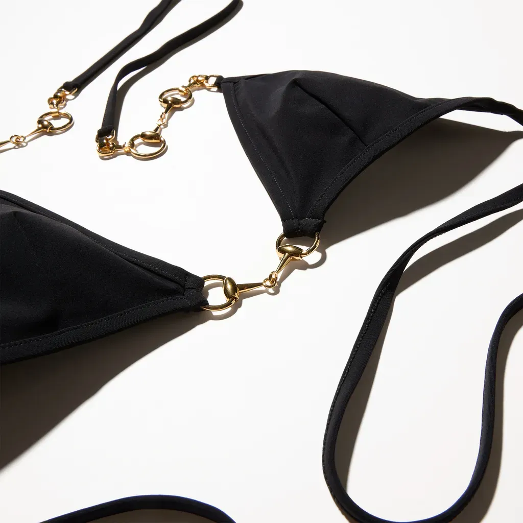 Stretch Jersey Bikini With Horsebit