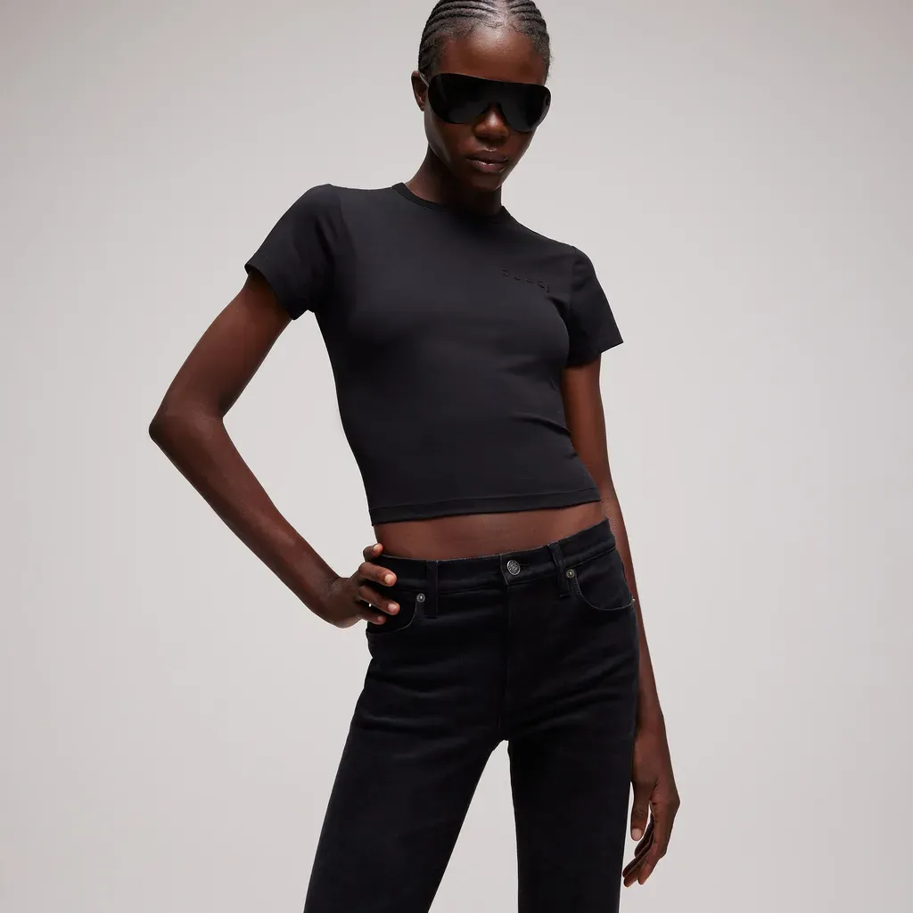 Cotton Jersey T-Shirt With Embroidery