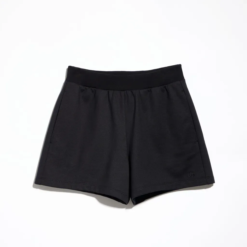 Cotton Silk Jersey Shorts With Embroidery