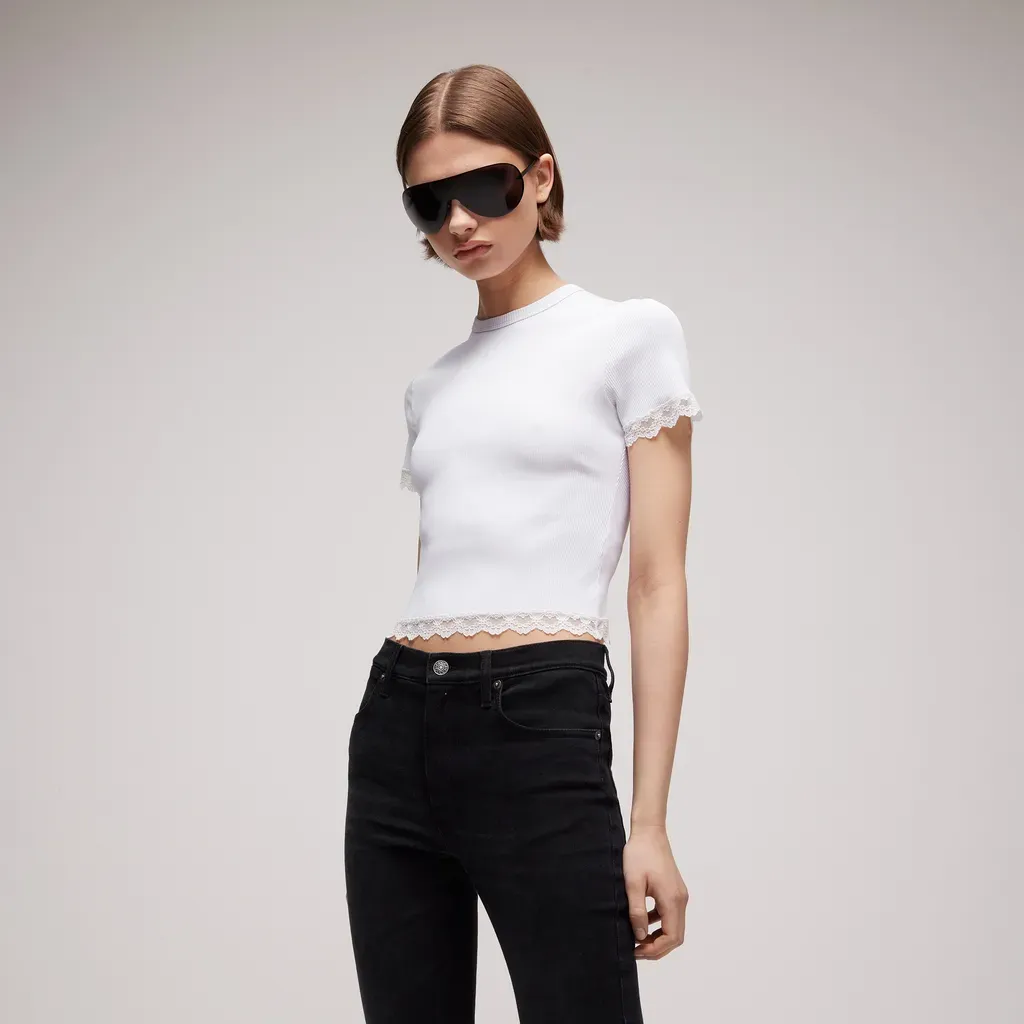 Matte Viscose Rib Stitch T-Shirt