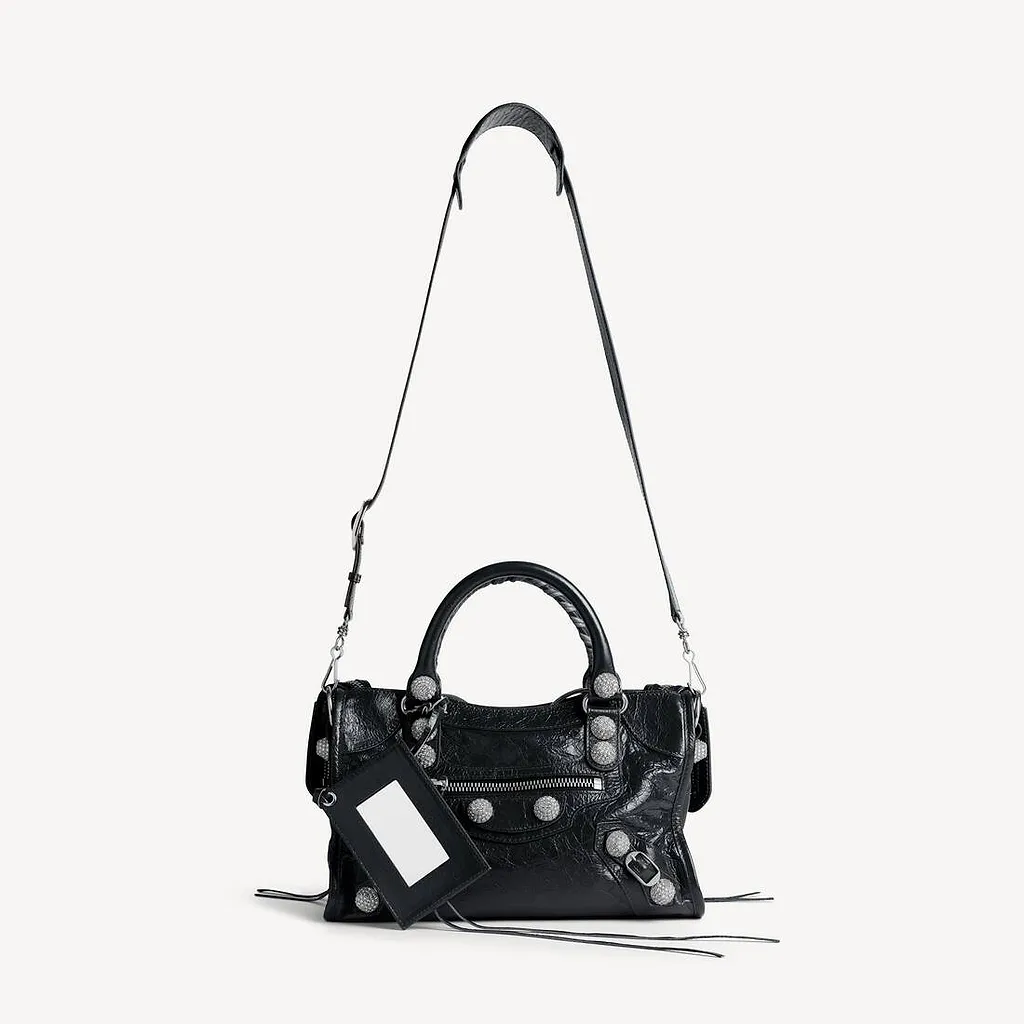 Le City Bag Small Giant Studs With Rhinestones