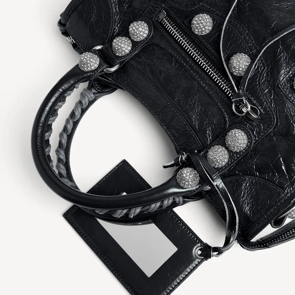 Le City Bag Small Giant Studs With Rhinestones