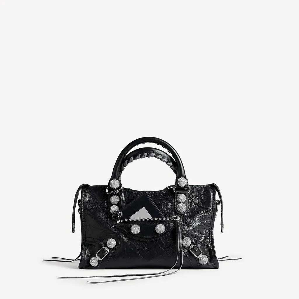 Le City Bag Small Giant Studs With Rhinestones