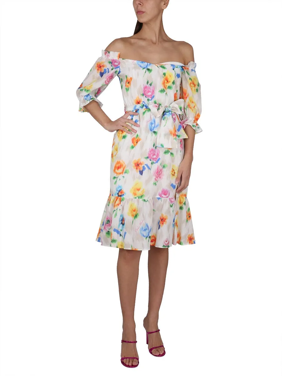 Boutique Moschino Dress With Floral Pattern