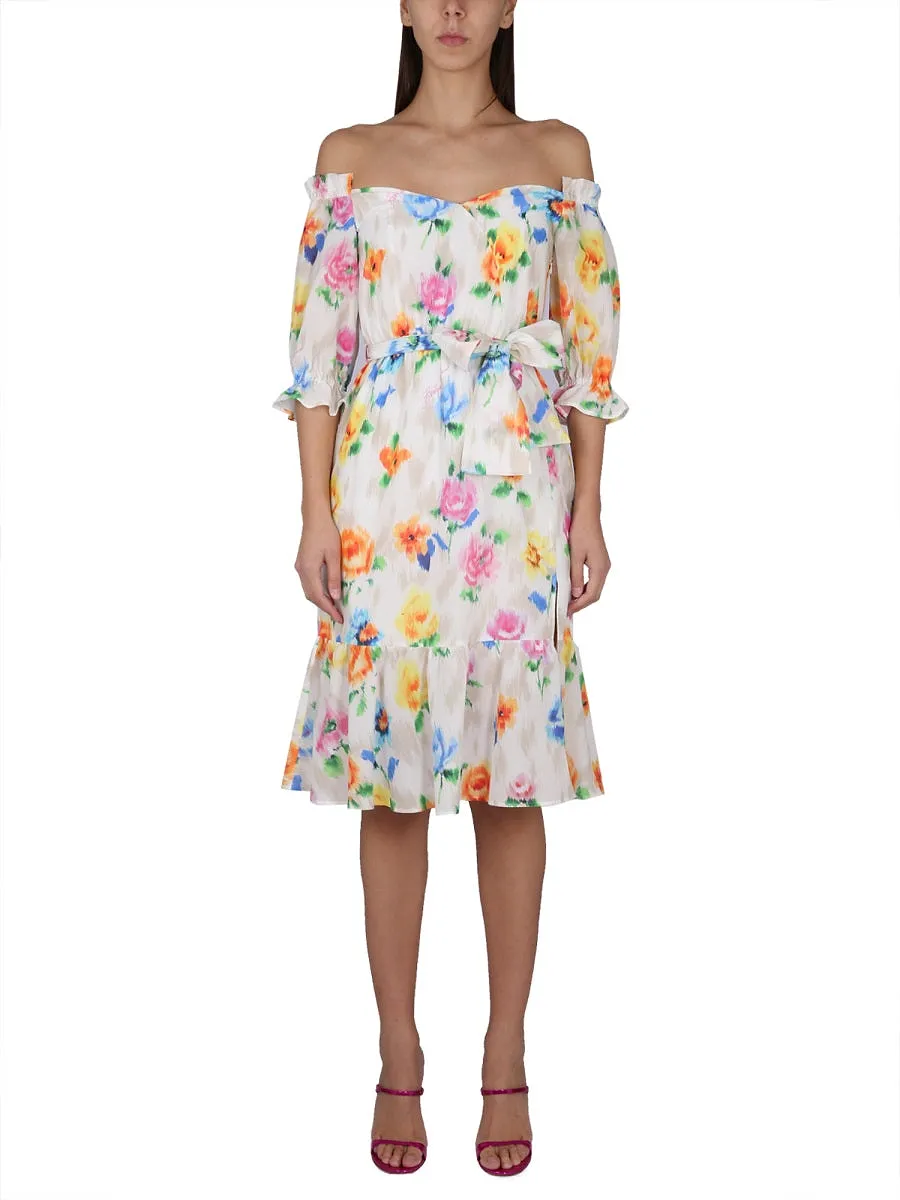 Boutique Moschino Dress With Floral Pattern