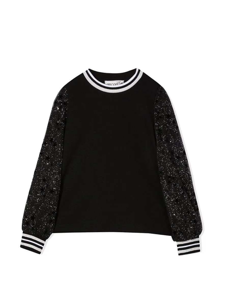 Simonetta Maglia Con Maniche In Tulle