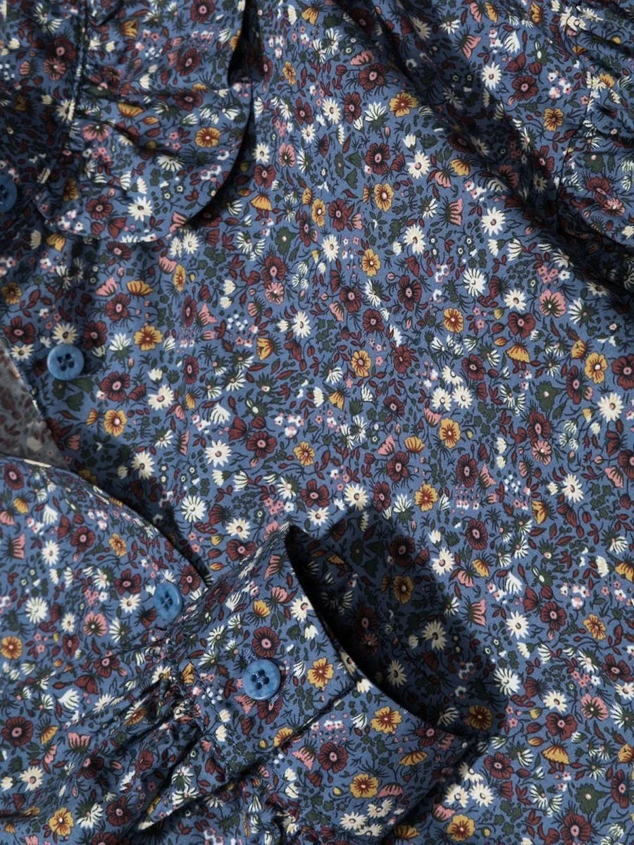 Il Gufo M/L Shirt Flowers And Ruffle Collar