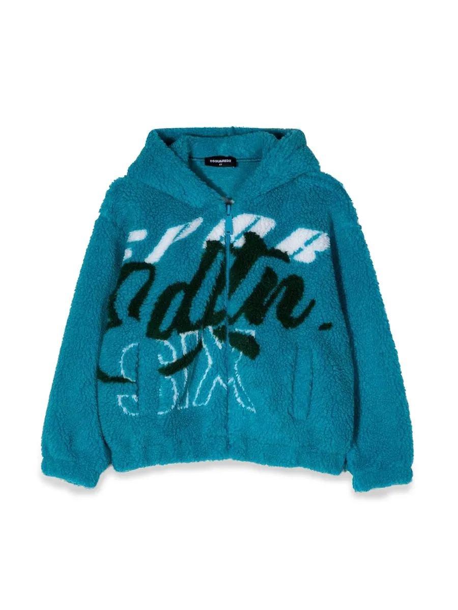 Dsquared Jacquard Fur Zip Hoodie