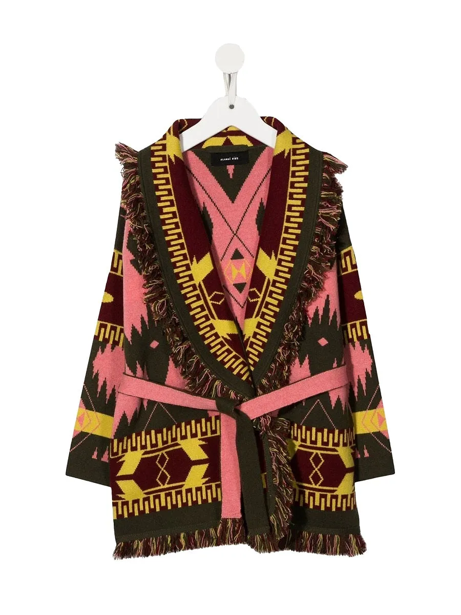 Alanui Striped Bandana Jacquard Cardigan