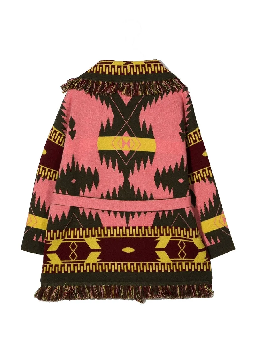 Alanui Striped Bandana Jacquard Cardigan