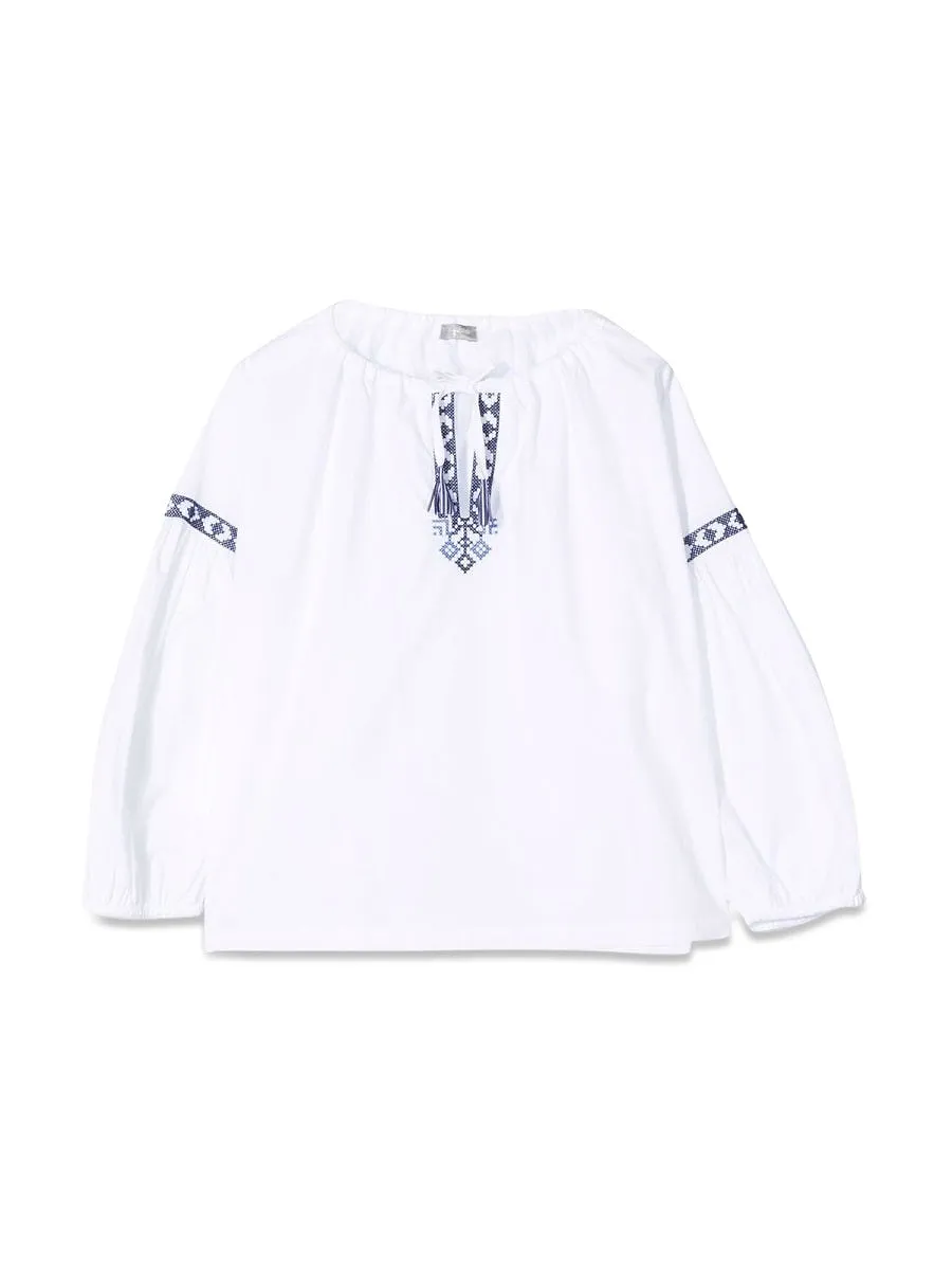 Il Gufo White/Blue M/Long Shirt