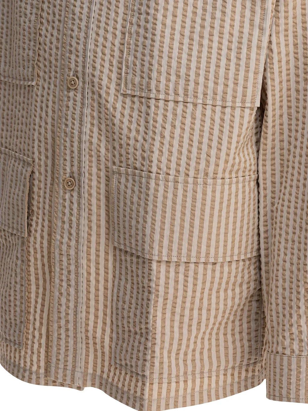 Kaptain Sunshine Striped Overshirt Jacket
