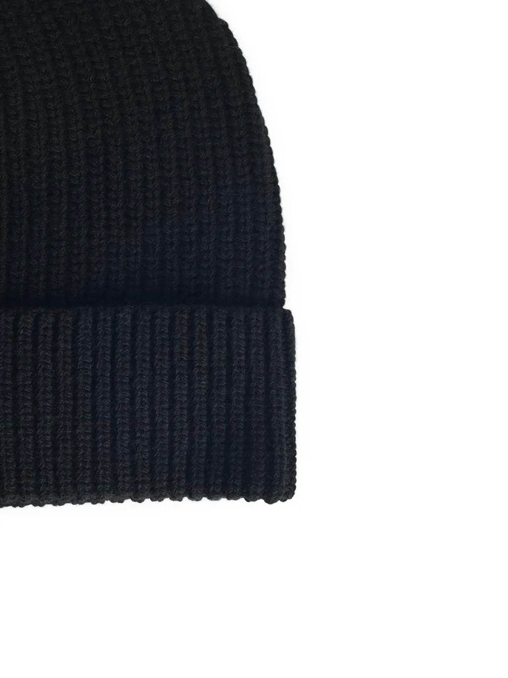 Seven Gauge Black Wool Beanie
