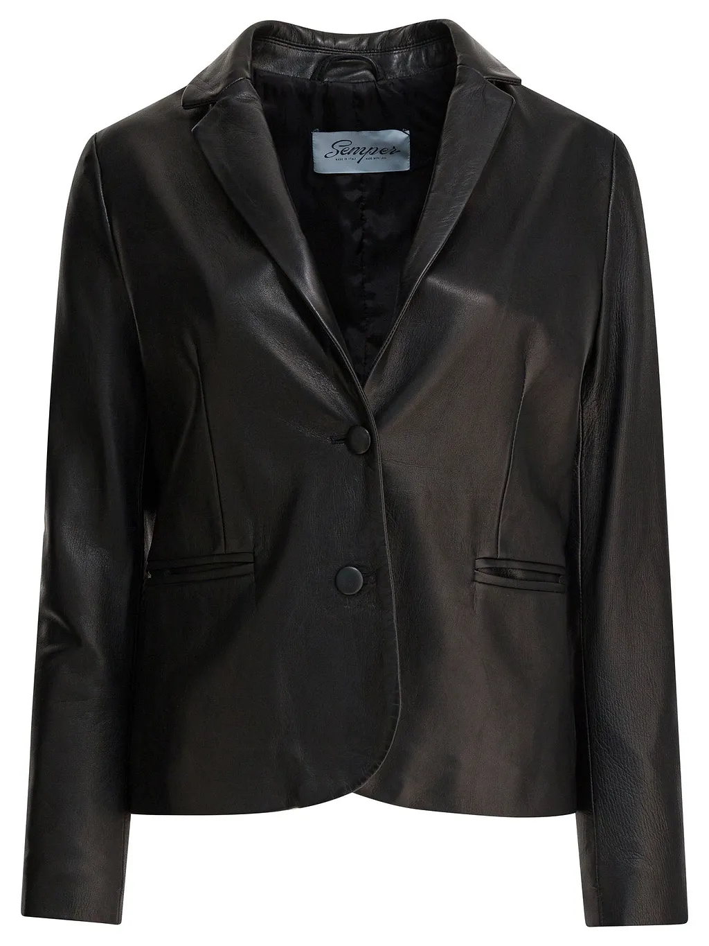 Semper Single-Breasted Leather Blazer