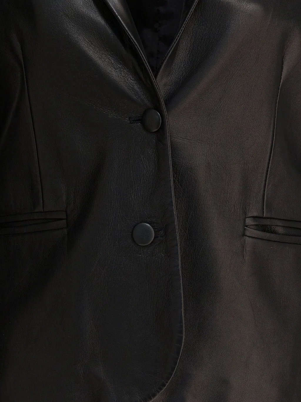 Semper Single-Breasted Leather Blazer