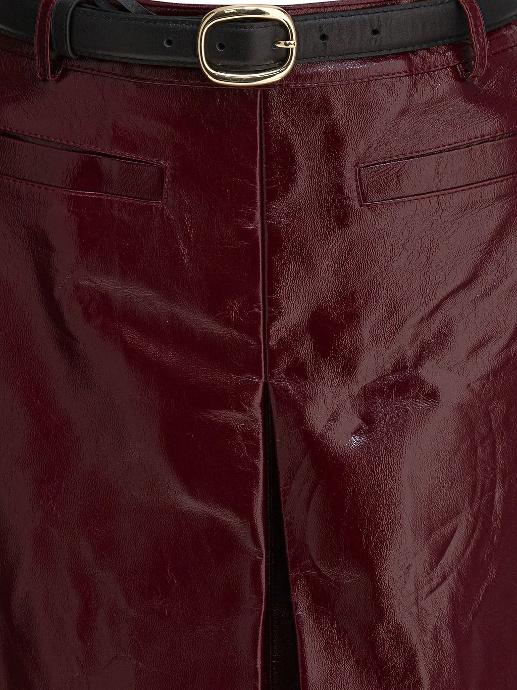 Self Portrait Leather Miniskirt