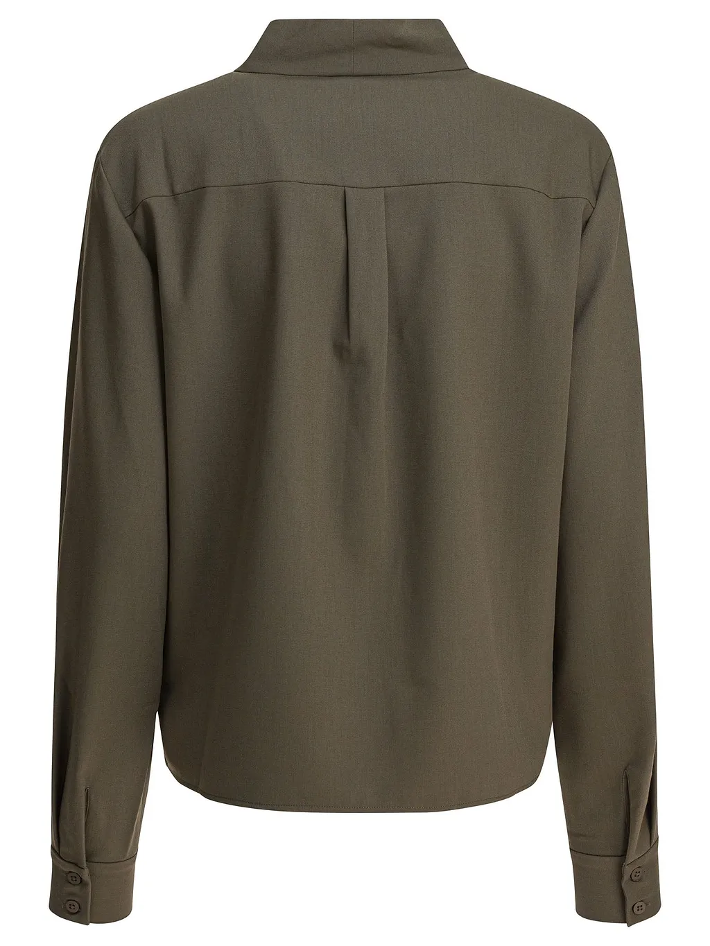 Self Portrait Twill Blouse With Bow Collar