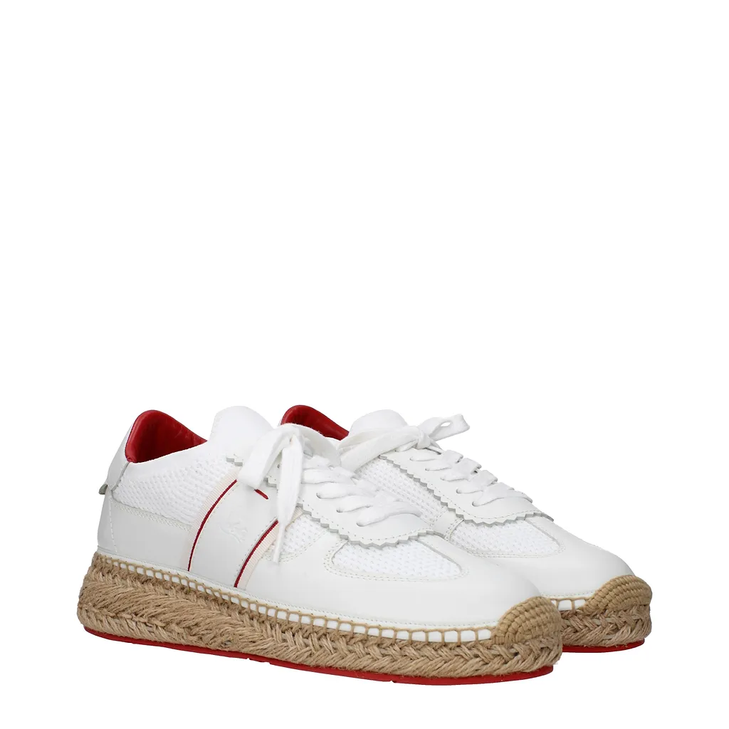 Louboutin Sneakers Provencal White Fabric