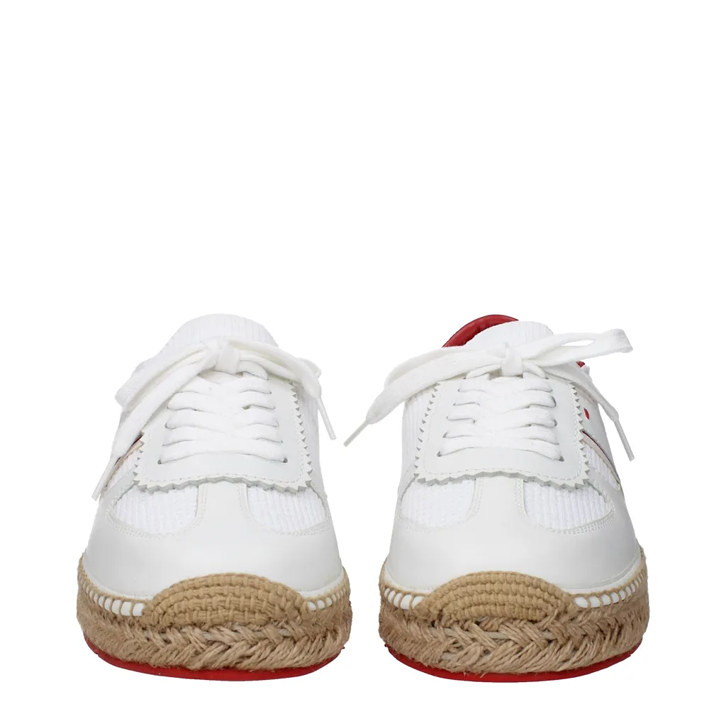 Louboutin Sneakers Provencal White Fabric