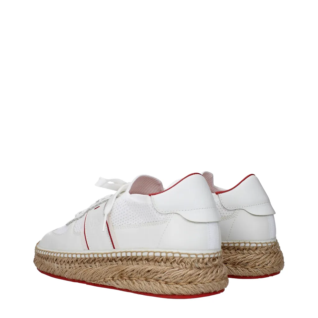 Louboutin Sneakers Provencal White Fabric