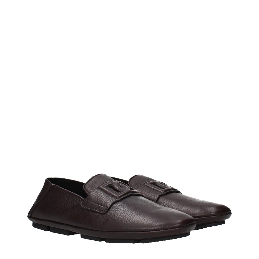 Dolce&Gabbana Driver Moccasins Brown/Testa Di Moro Leather