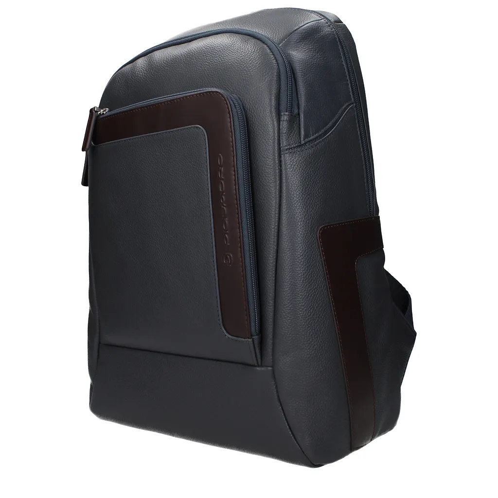 Piquadro Backpack Leather Gray/Brown
