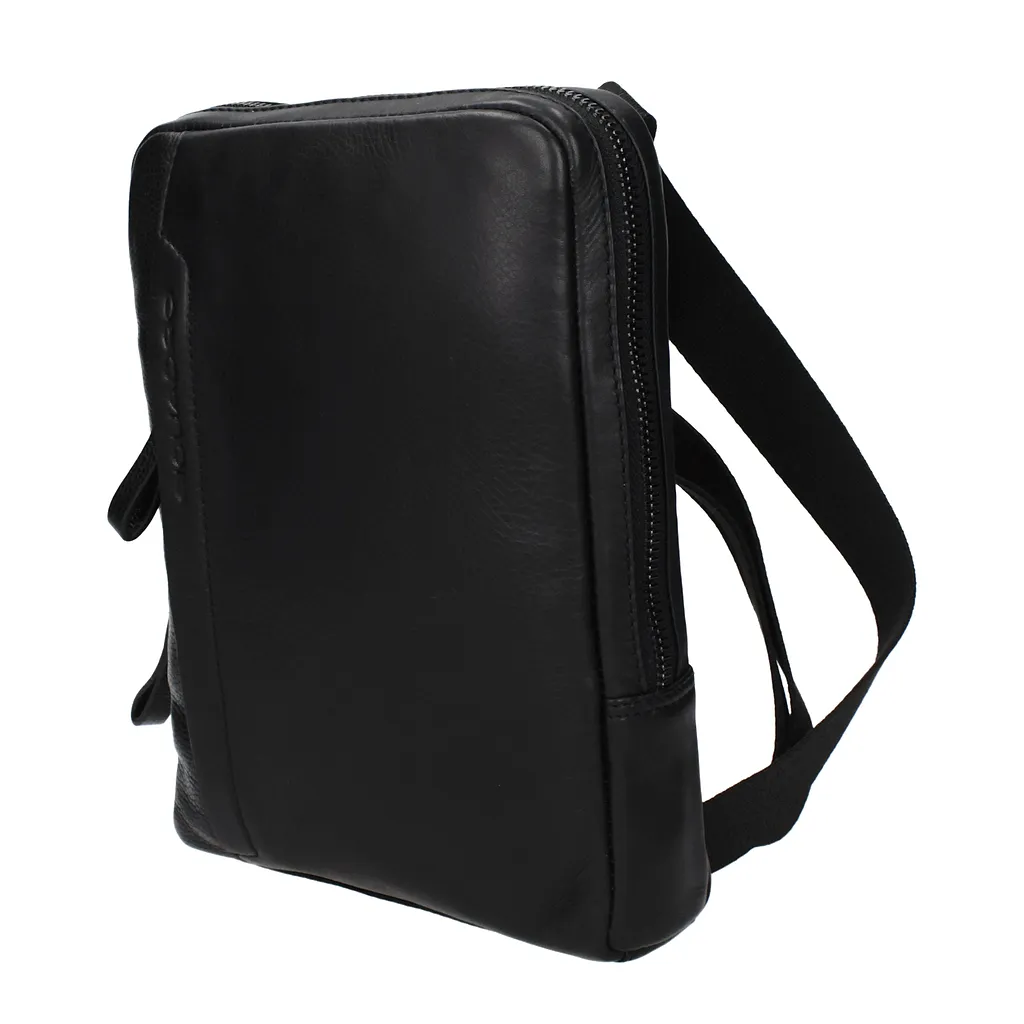 Piquadro Leather Shoulder Bag Black