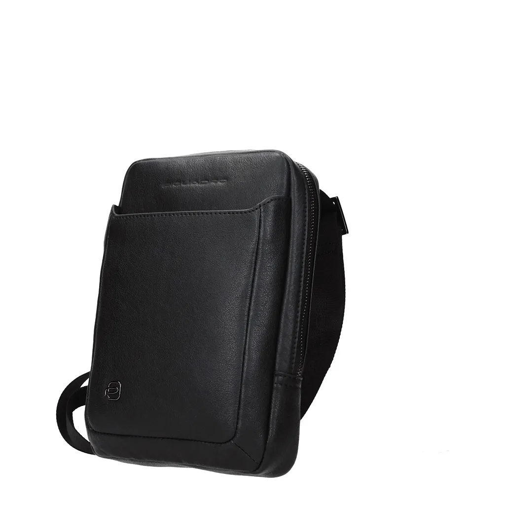 Piquadro Leather Shoulder Bag Black