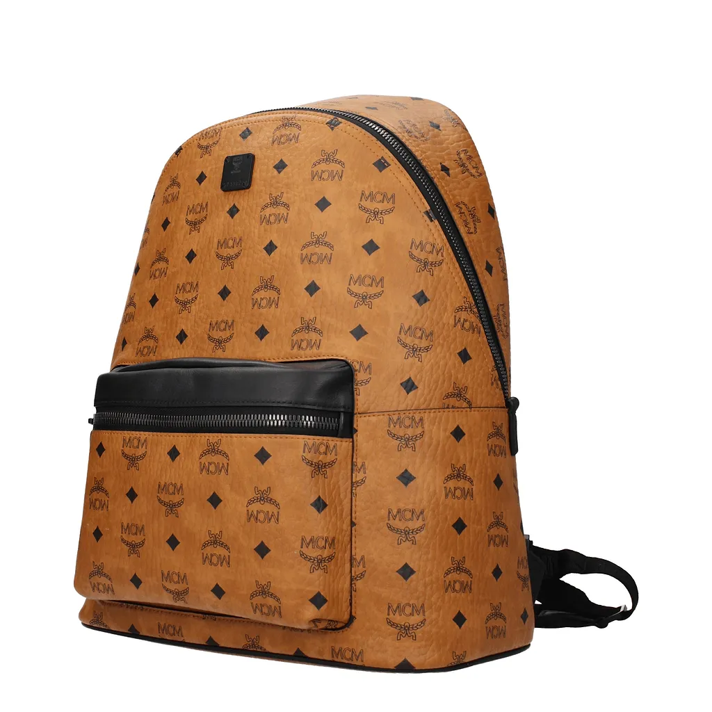 Mcm Brown/Black Leather Backpack