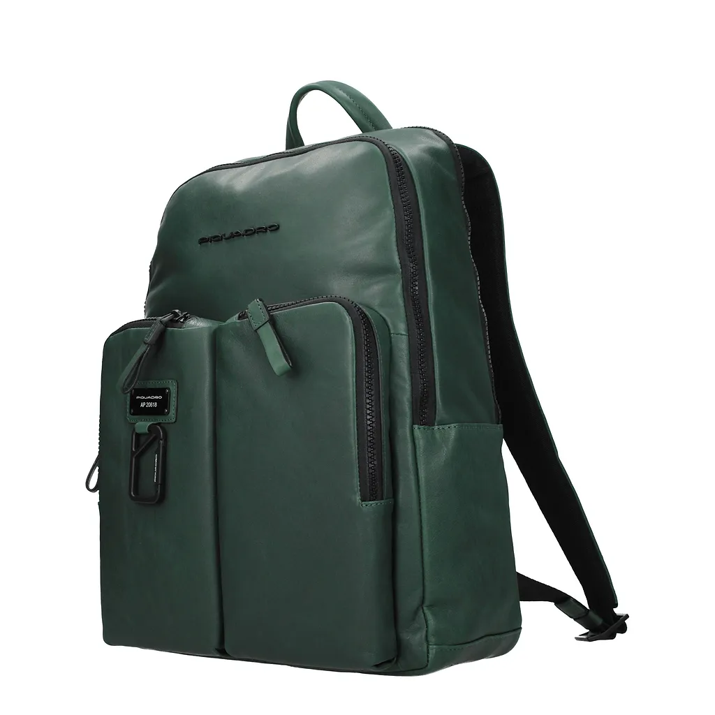 Piquadro Backpacks And Waist Bags Green/Bottle Green Leather