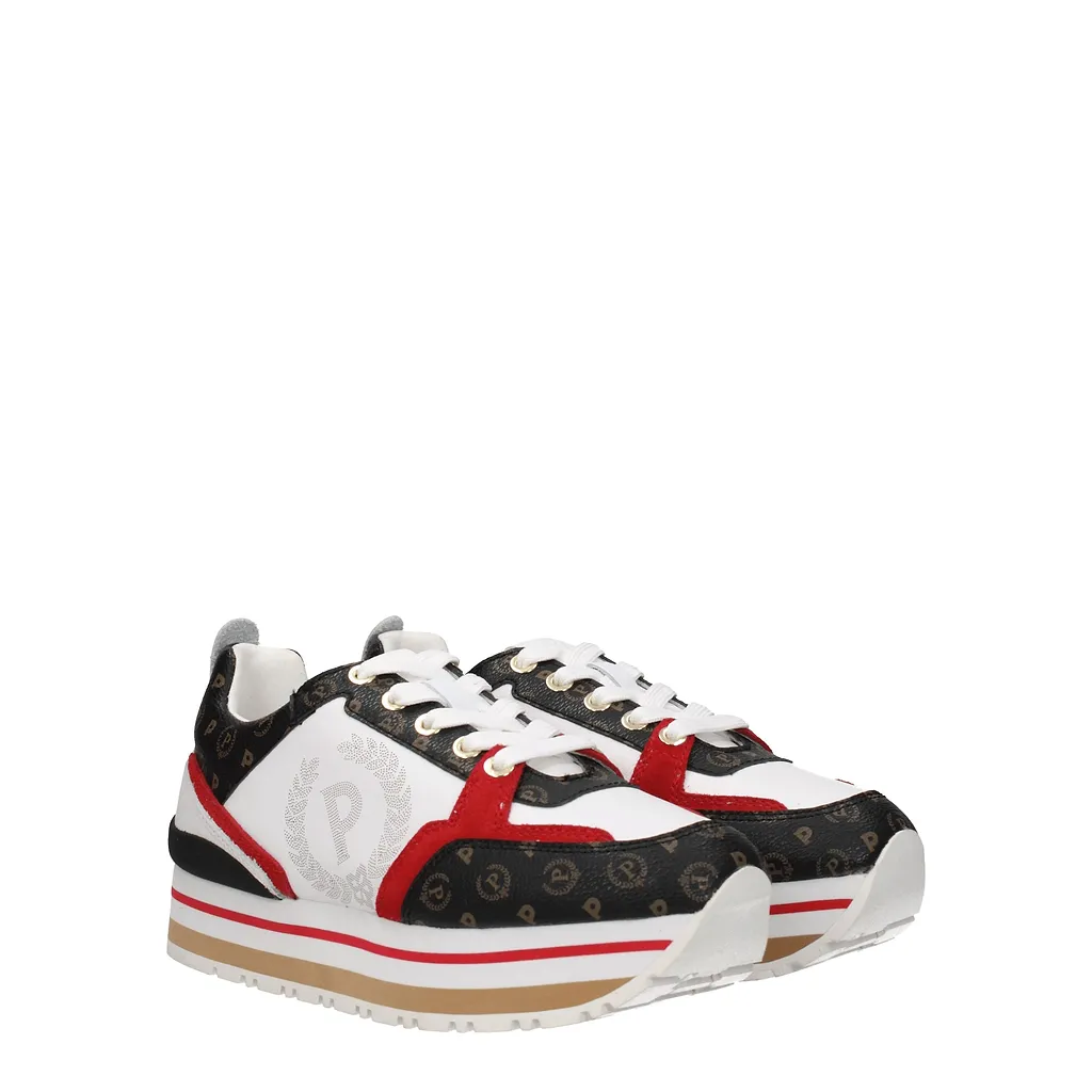 Pollini Sneakers White/Red Fabric