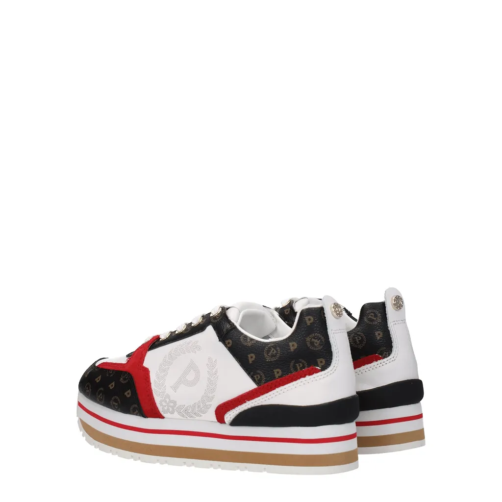 Pollini Sneakers White/Red Fabric