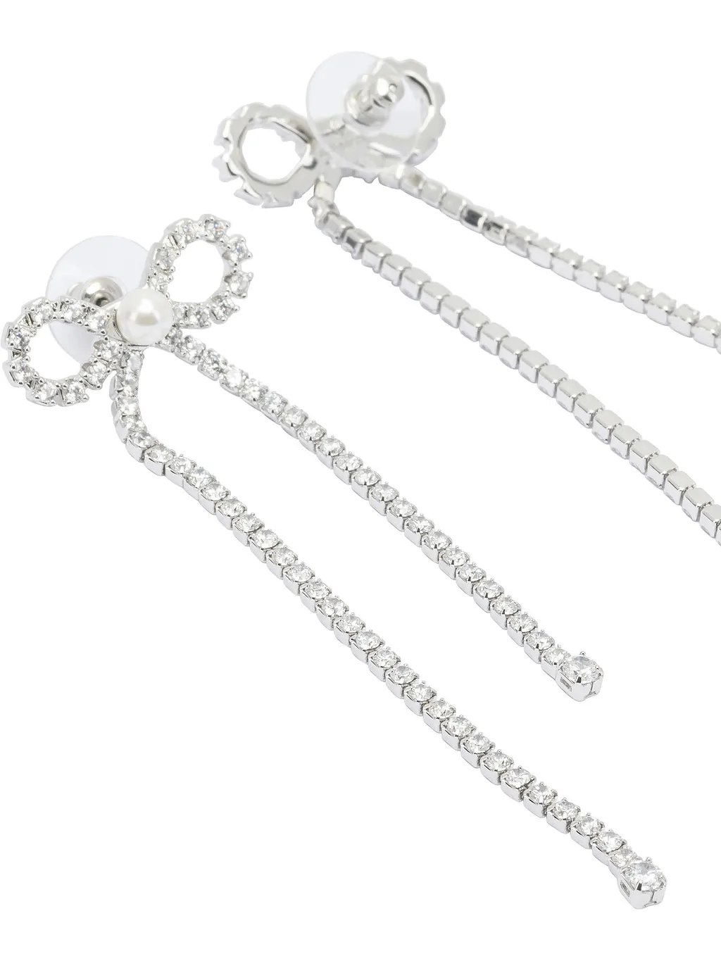 Self Portrait Bow Earrings With Crystals