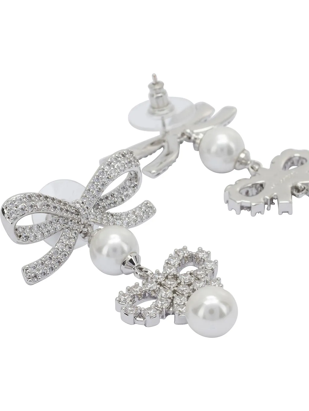 Self Portrait Earrings With Bows And Pearls