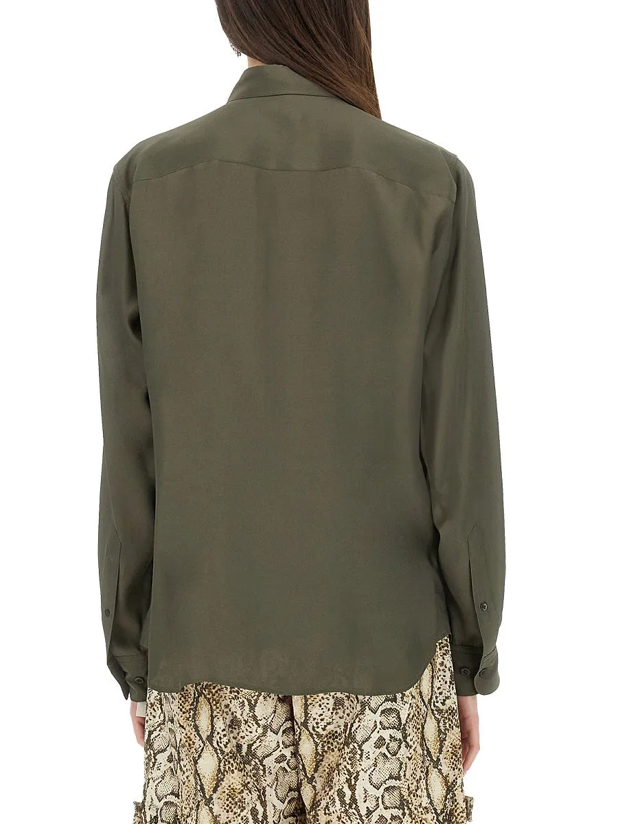 Dries Van Noten Silk Blend Satin Shirt