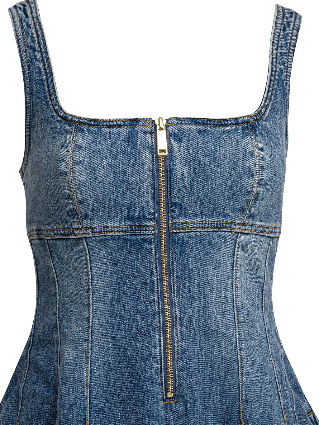 Self Portrait Denim Flared Dress