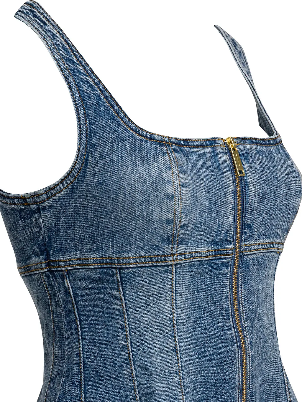 Self Portrait Denim Flared Dress