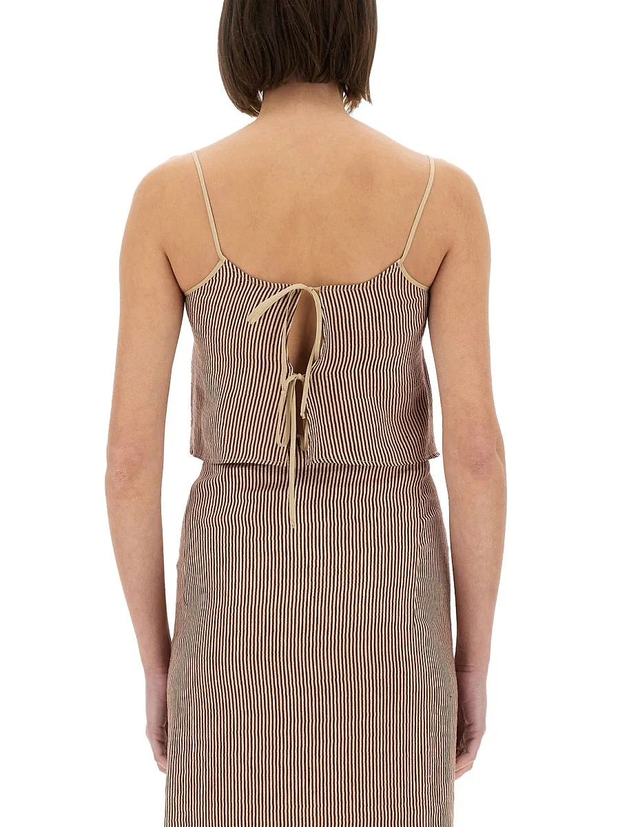 Alysi Top With Laces Micro Stripe