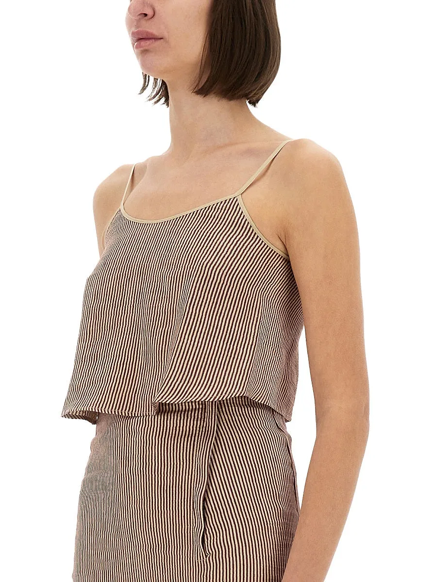 Alysi Top With Laces Micro Stripe