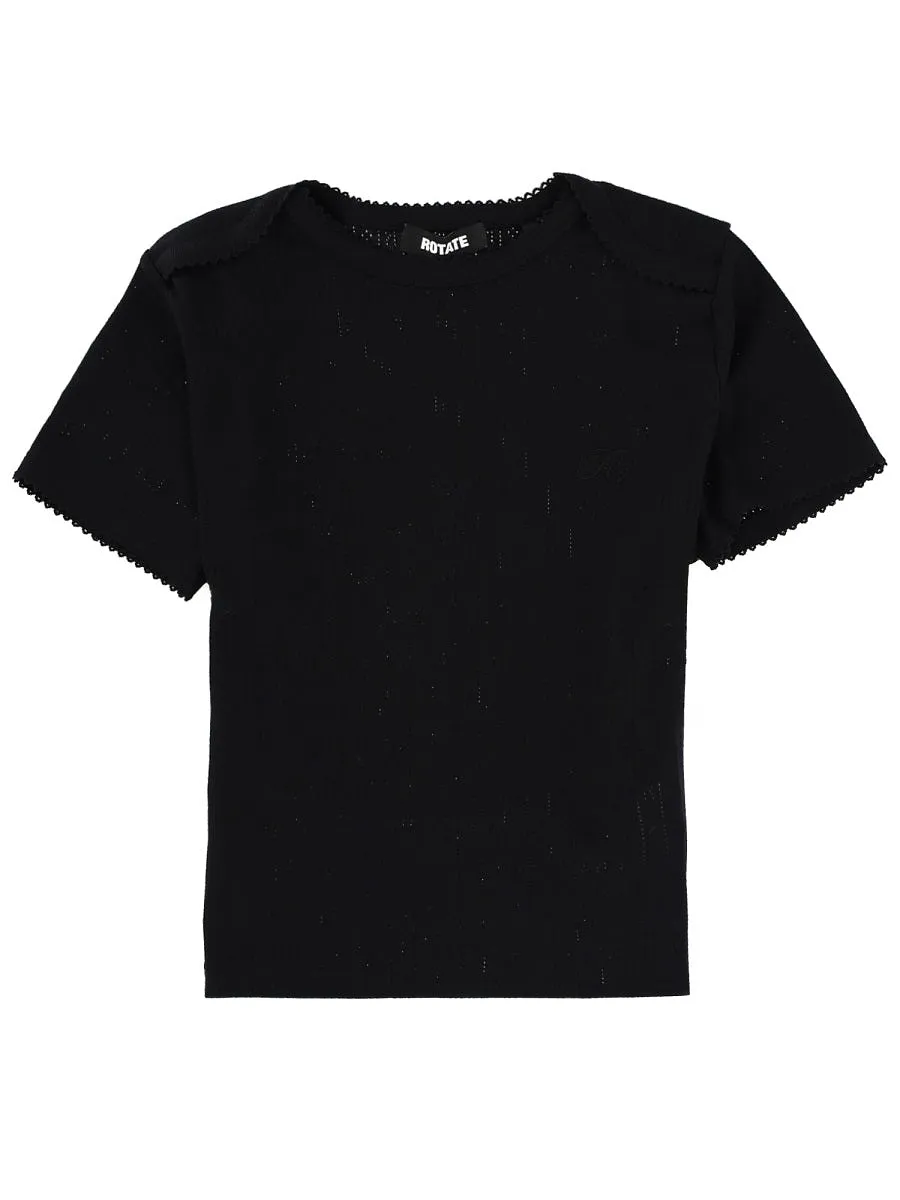 Rotate Birger Christensen T Shirt Pointelle
