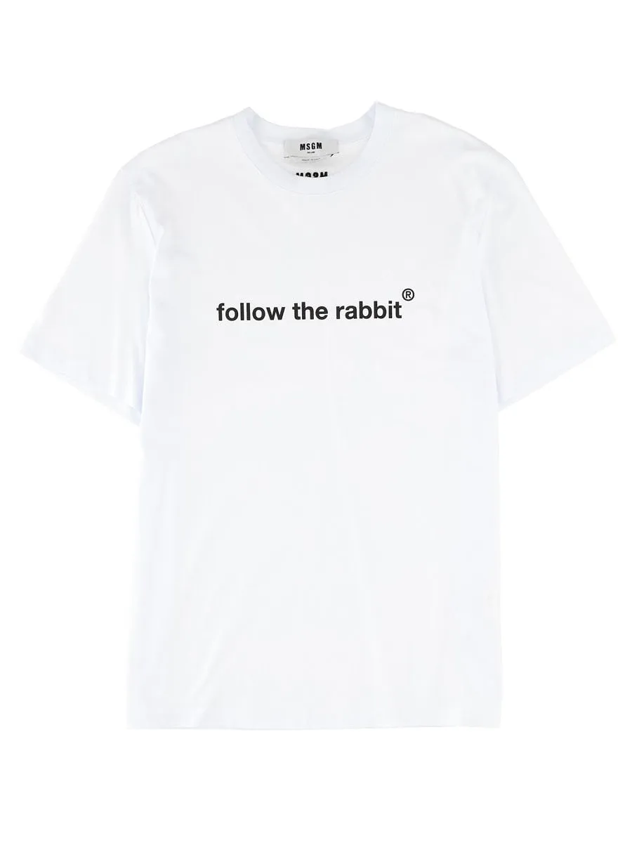 Msgm T Shirt Follow The Rabbit
